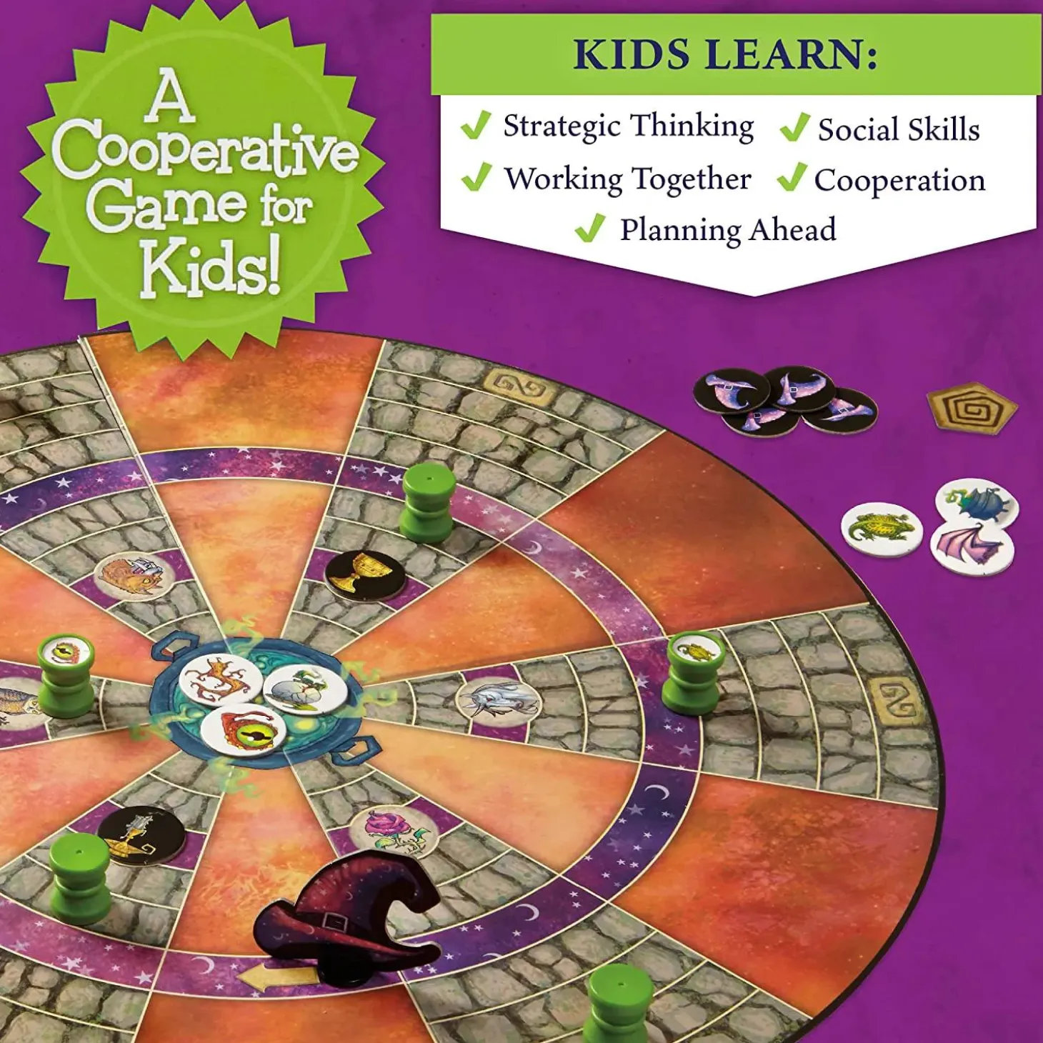 Cauldron Quest Peaceable Kingdom Cooperative Board Game