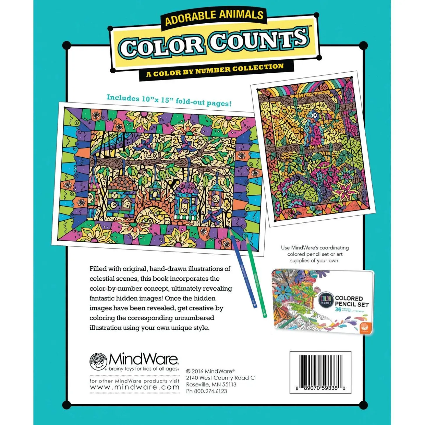 Color by Number Color Counts: Adorable Animals