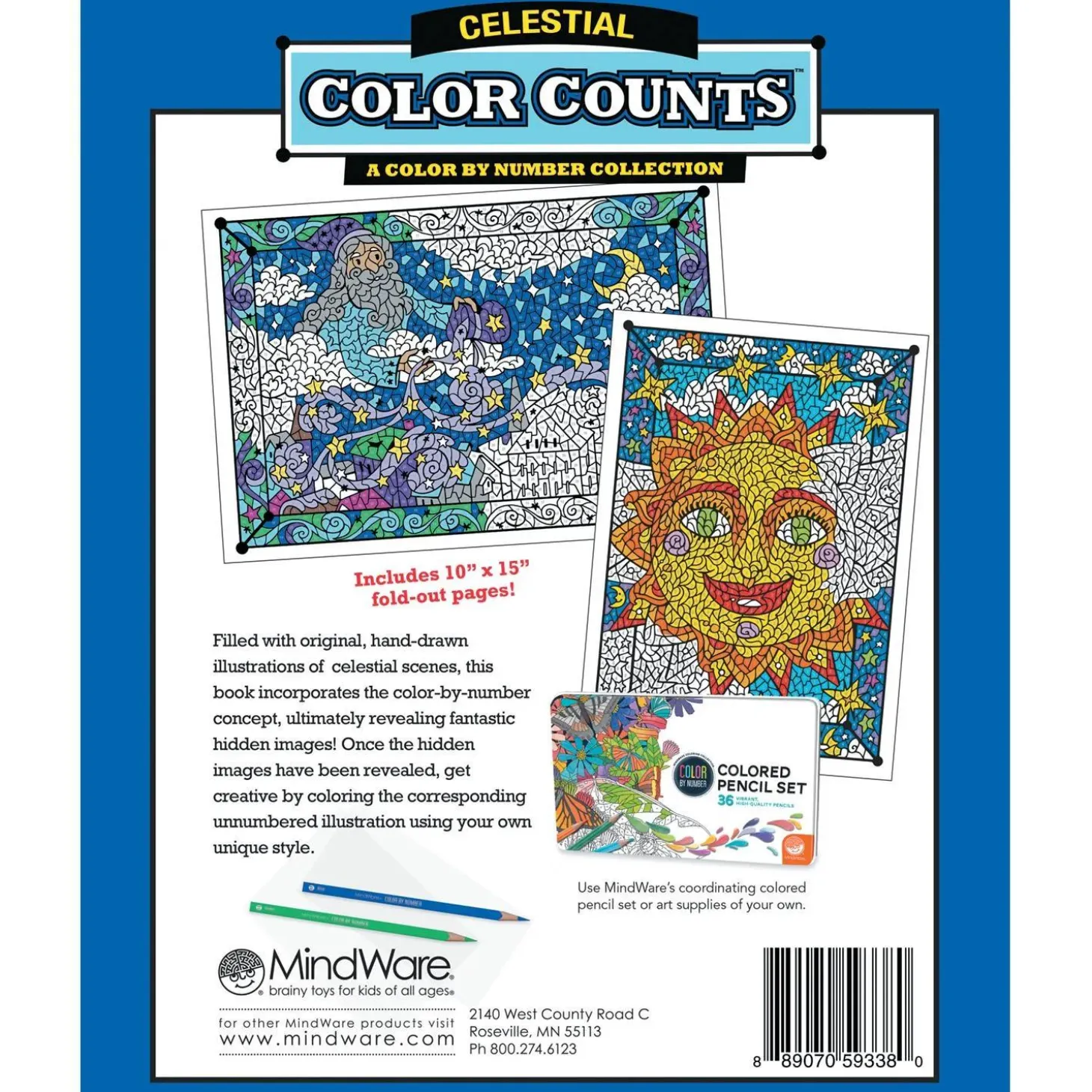 Color by Number Color Counts: Celestial