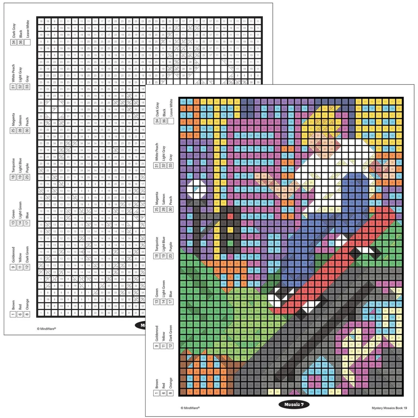 Color By Number Mystery Mosaics: Coloring Book 19