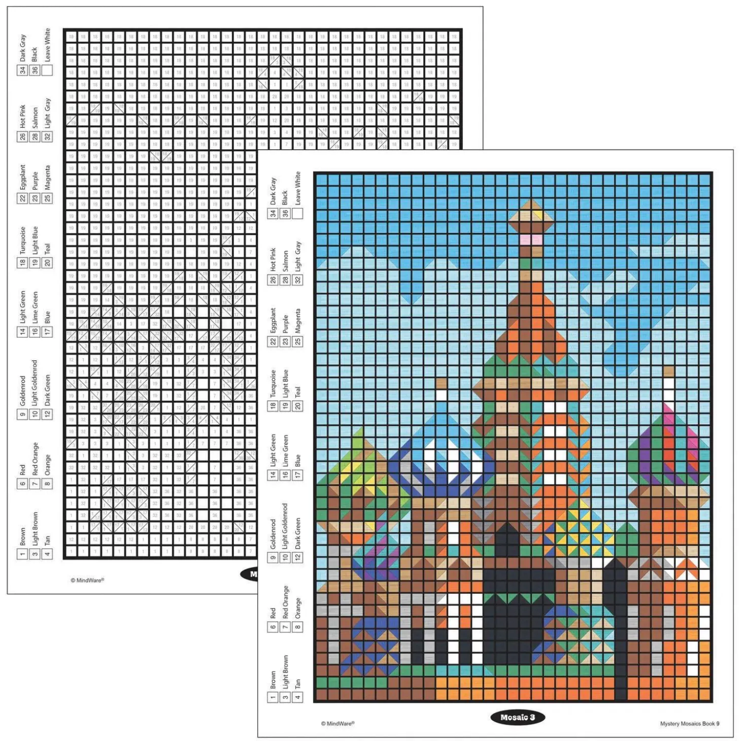 Color By Number Mystery Mosaics: Book 9