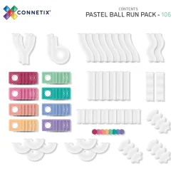 Connetix Pastel Ball Run Pack – 106‑Piece Magnetic Ball‑Run Building Set
