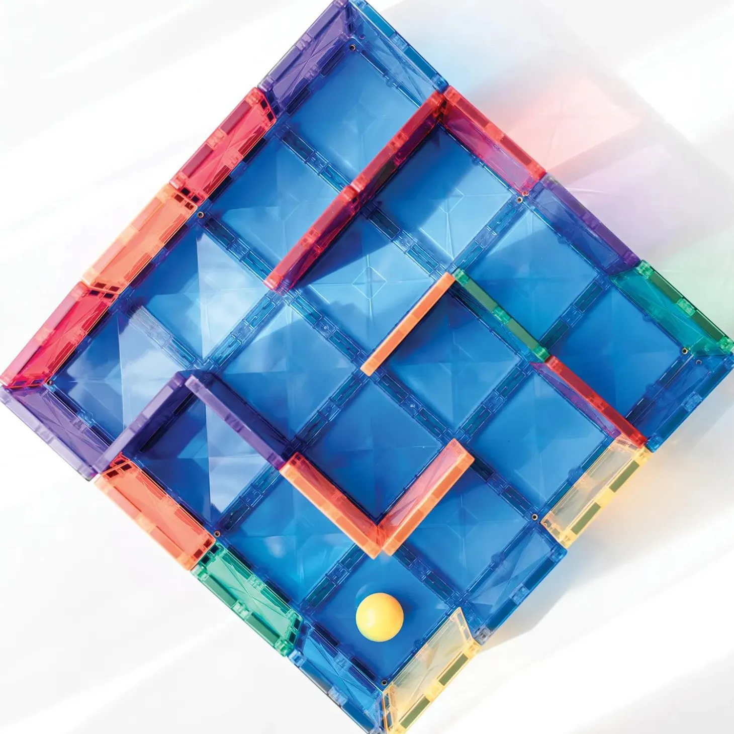 Connetix Rainbow Blue & Green Base Plate Pack – 2‑Piece Magnetic Building Foundation Set