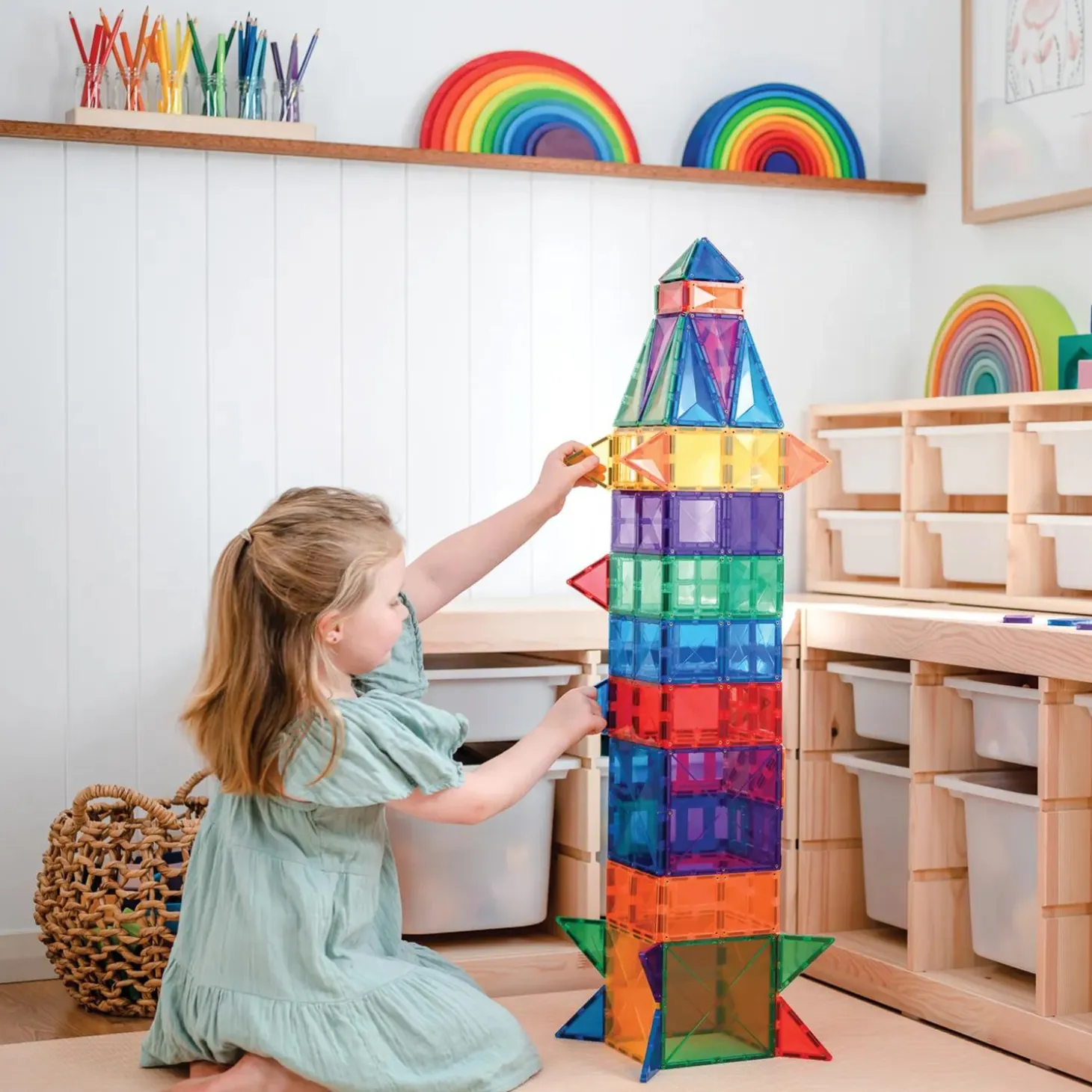Connetix Rainbow Creative Pack – 102-Piece Magnetic Building Set
