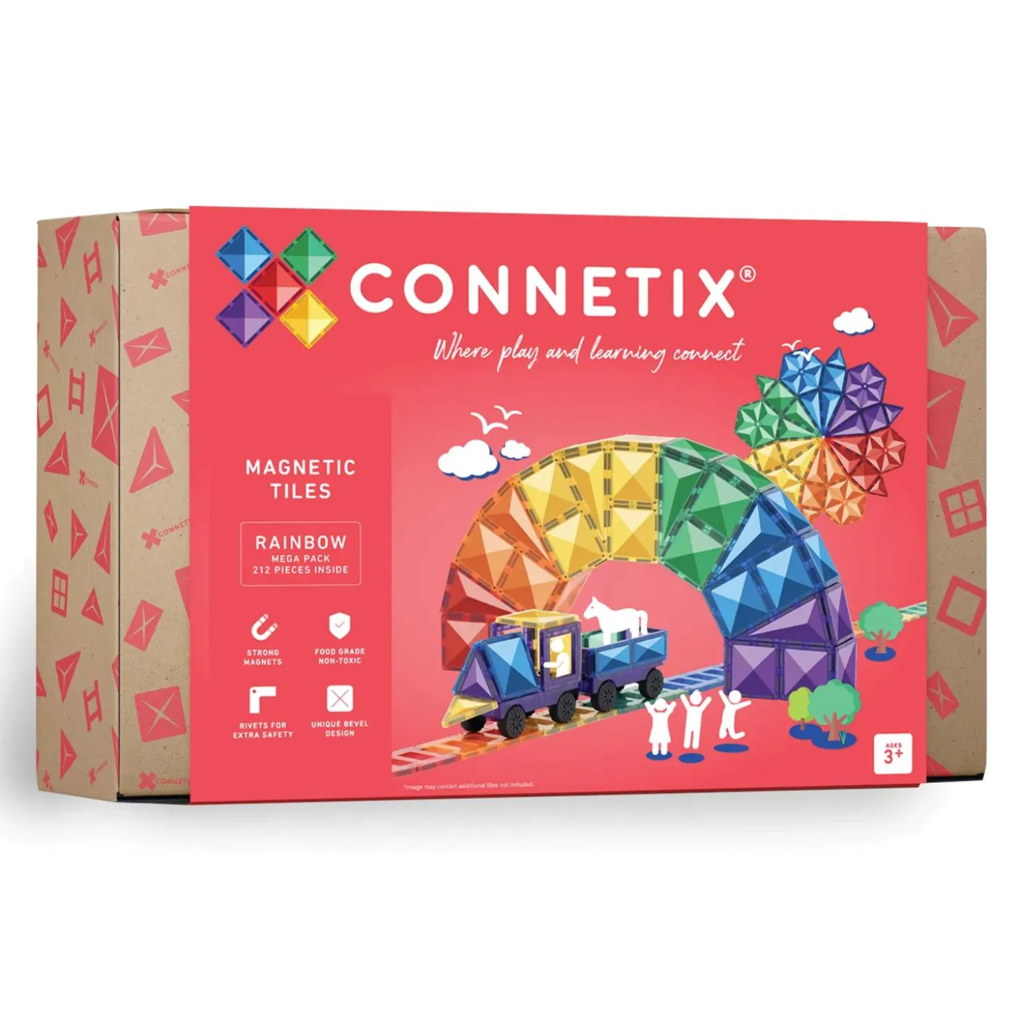 Connetix Rainbow Mega Pack – 212‑Piece Magnetic Building Set