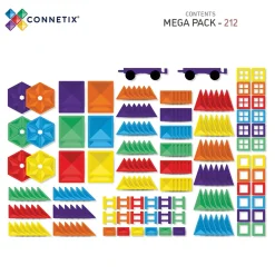 Connetix Rainbow Mega Pack – 212‑Piece Magnetic Building Set