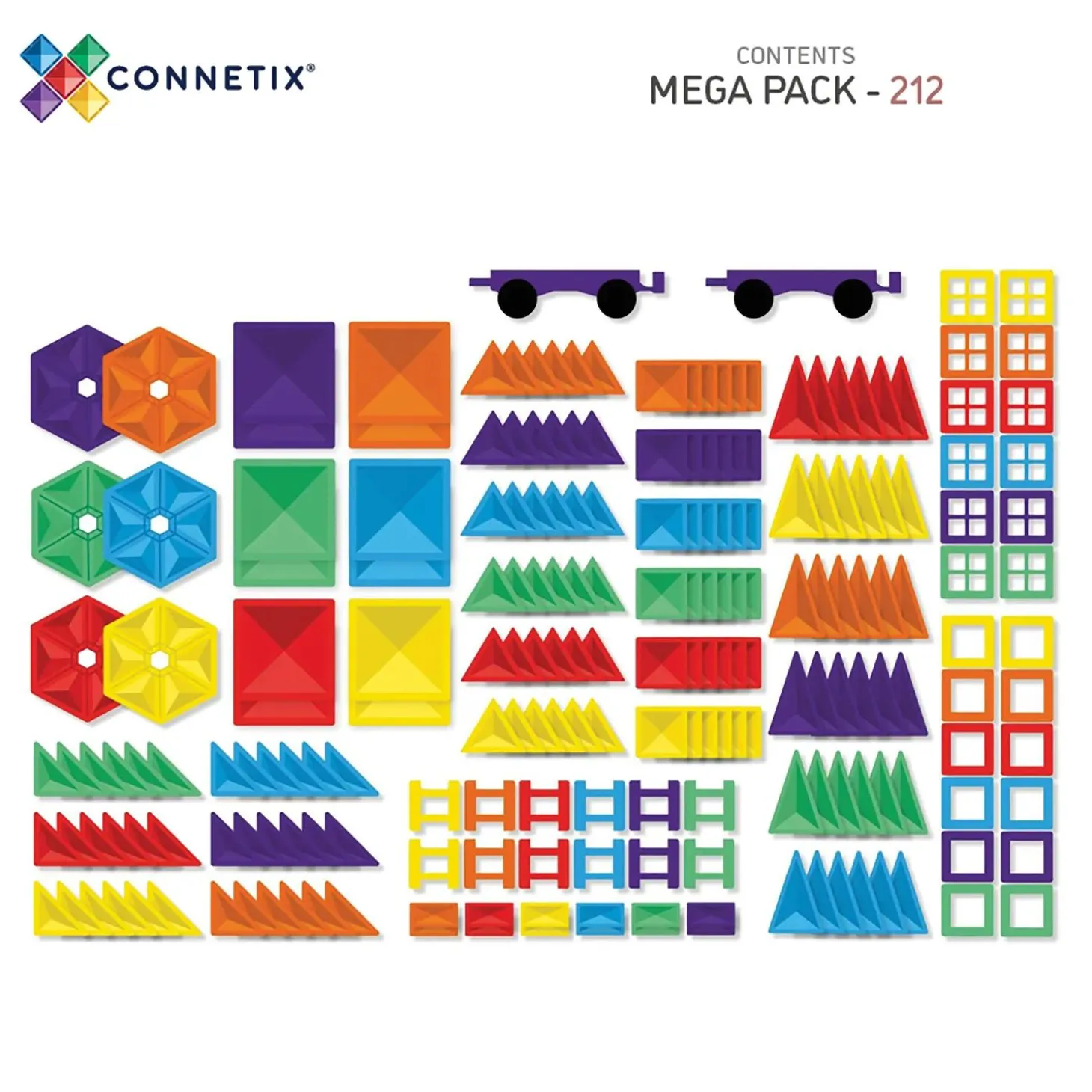 Connetix Rainbow Mega Pack – 212‑Piece Magnetic Building Set