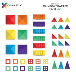 Connetix Rainbow Starter Pack – 60‑Piece Magnetic Building Set