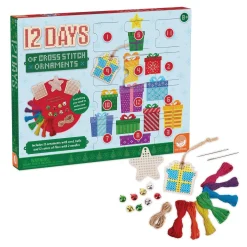12 Days of Cross Stitch Wood Ornaments Advent Calendar
