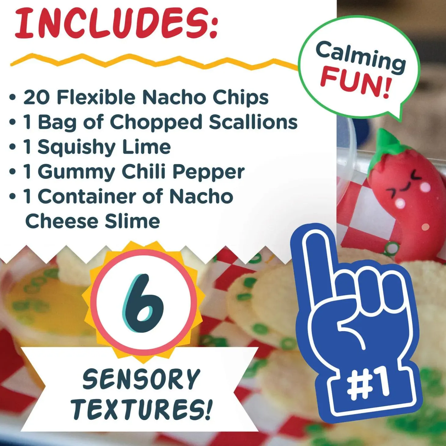 Foodie Fidget Fan Foods – Nacho Tray Sensory Play Set