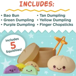 Foodie Fidgets Squishy Bao Bun and Dumplings Fidgets for Kids