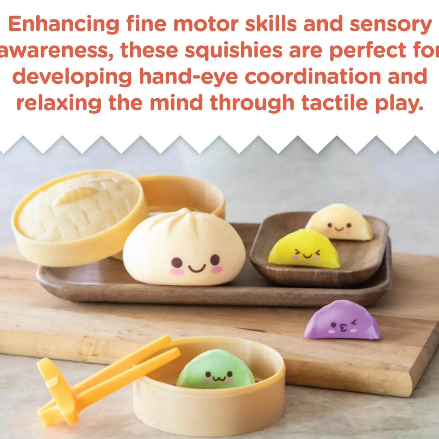 Foodie Fidgets Squishy Bao Bun and Dumplings Fidgets for Kids