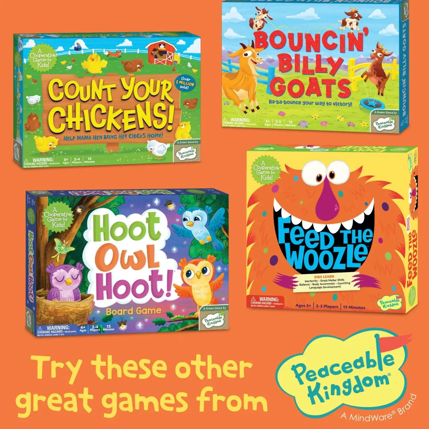 Giant Feed the Woozle Peaceable Kingdom Cooperative Game