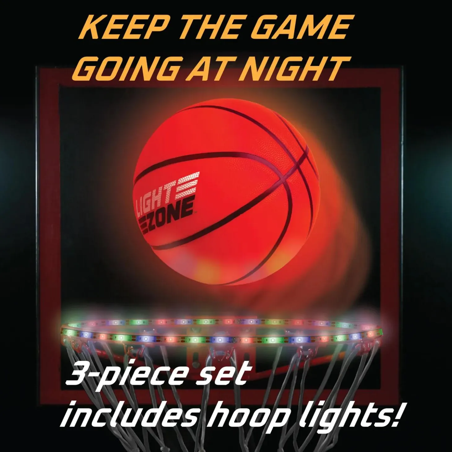 Glow Basketball Court Set with Bonus Hoop Lights