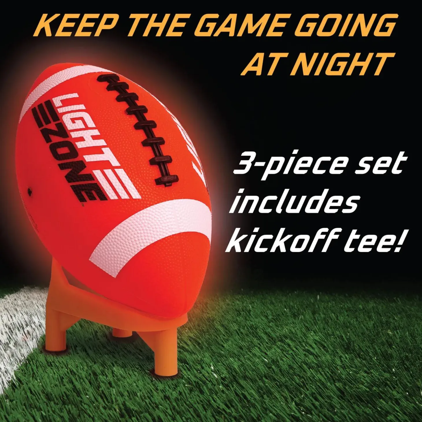 Glow Football Field Set with Bonus Kick-Off Tee