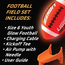 Glow Football Field Set with Bonus Kick-Off Tee