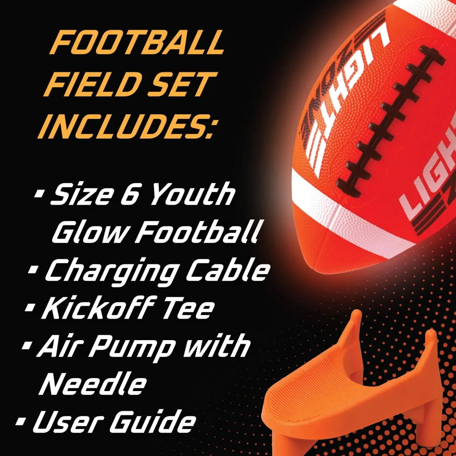 Glow Football Field Set with Bonus Kick-Off Tee