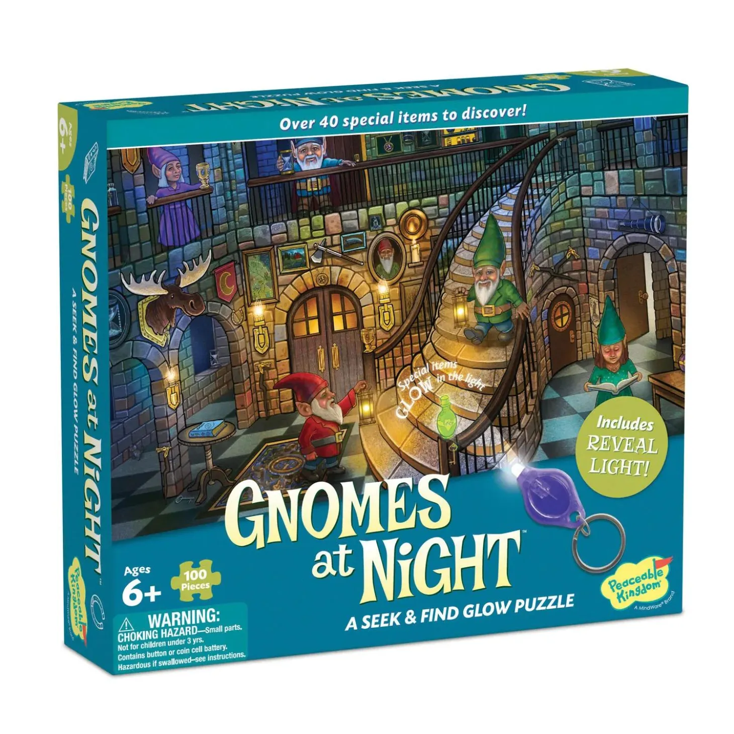 Gnomes at Night Seek and Find Glow Puzzle