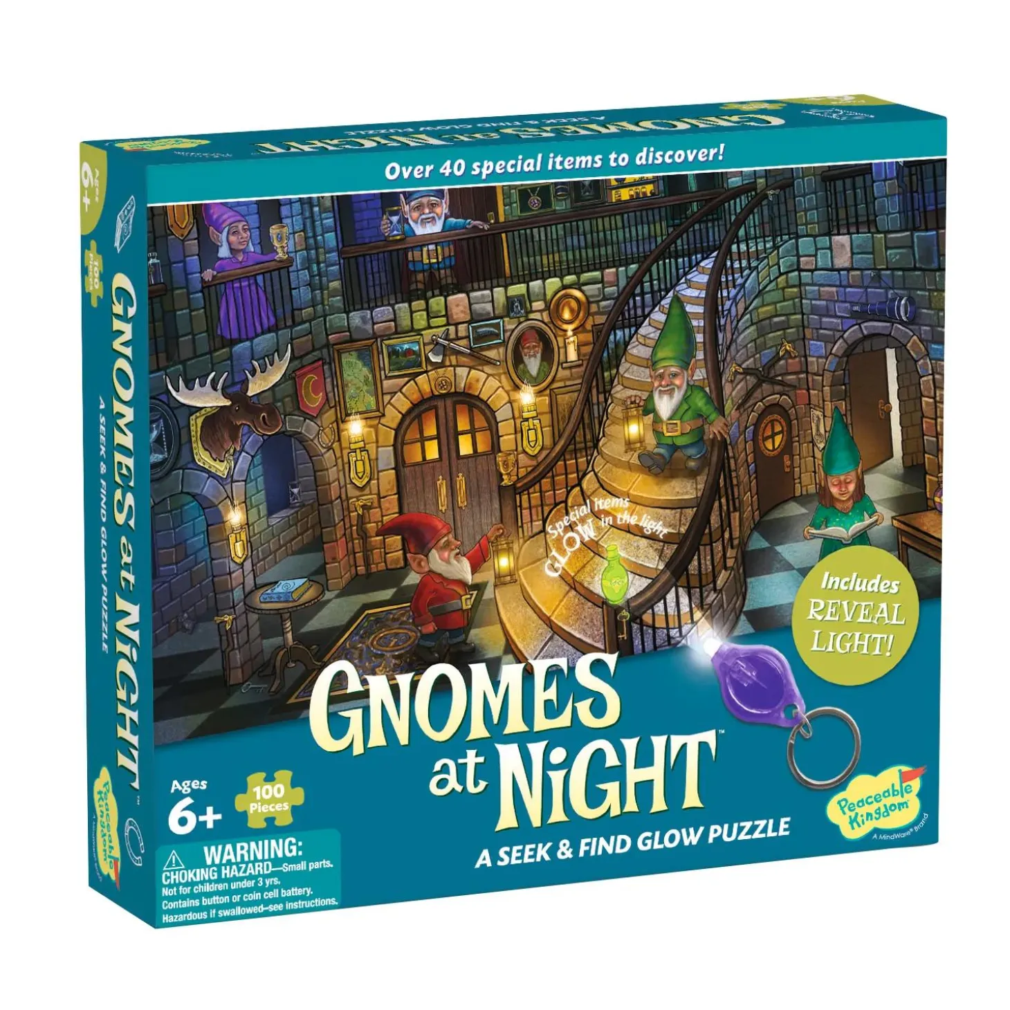 Gnomes at Night Seek and Find Glow Puzzle