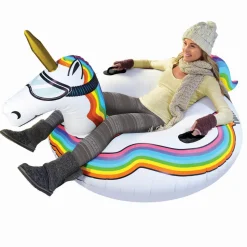 GoFloats: Winter Snow Tube Unicorn - The Ultimate Sled & Toboggan