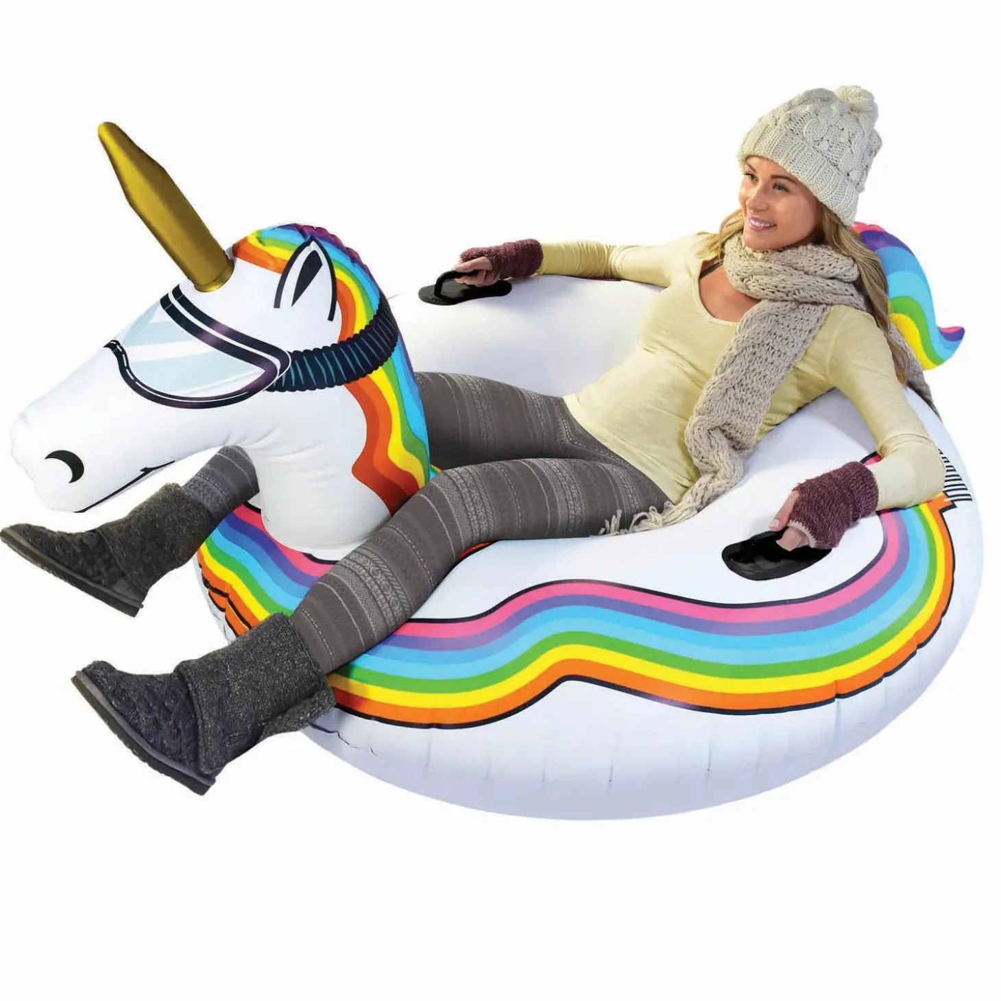 GoFloats: Winter Snow Tube Unicorn - The Ultimate Sled & Toboggan