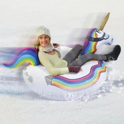 GoFloats: Winter Snow Tube Unicorn - The Ultimate Sled & Toboggan