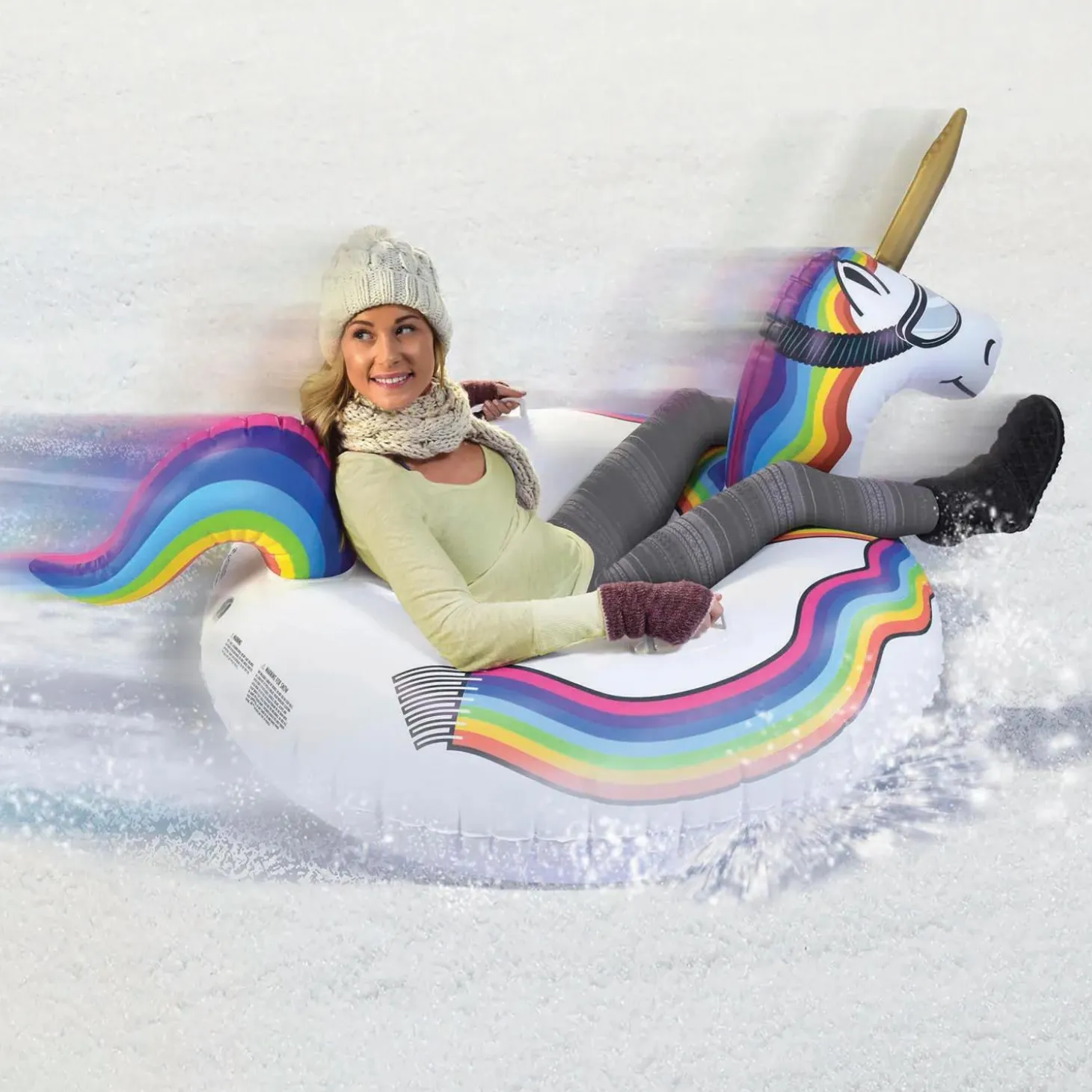 GoFloats: Winter Snow Tube Unicorn - The Ultimate Sled & Toboggan