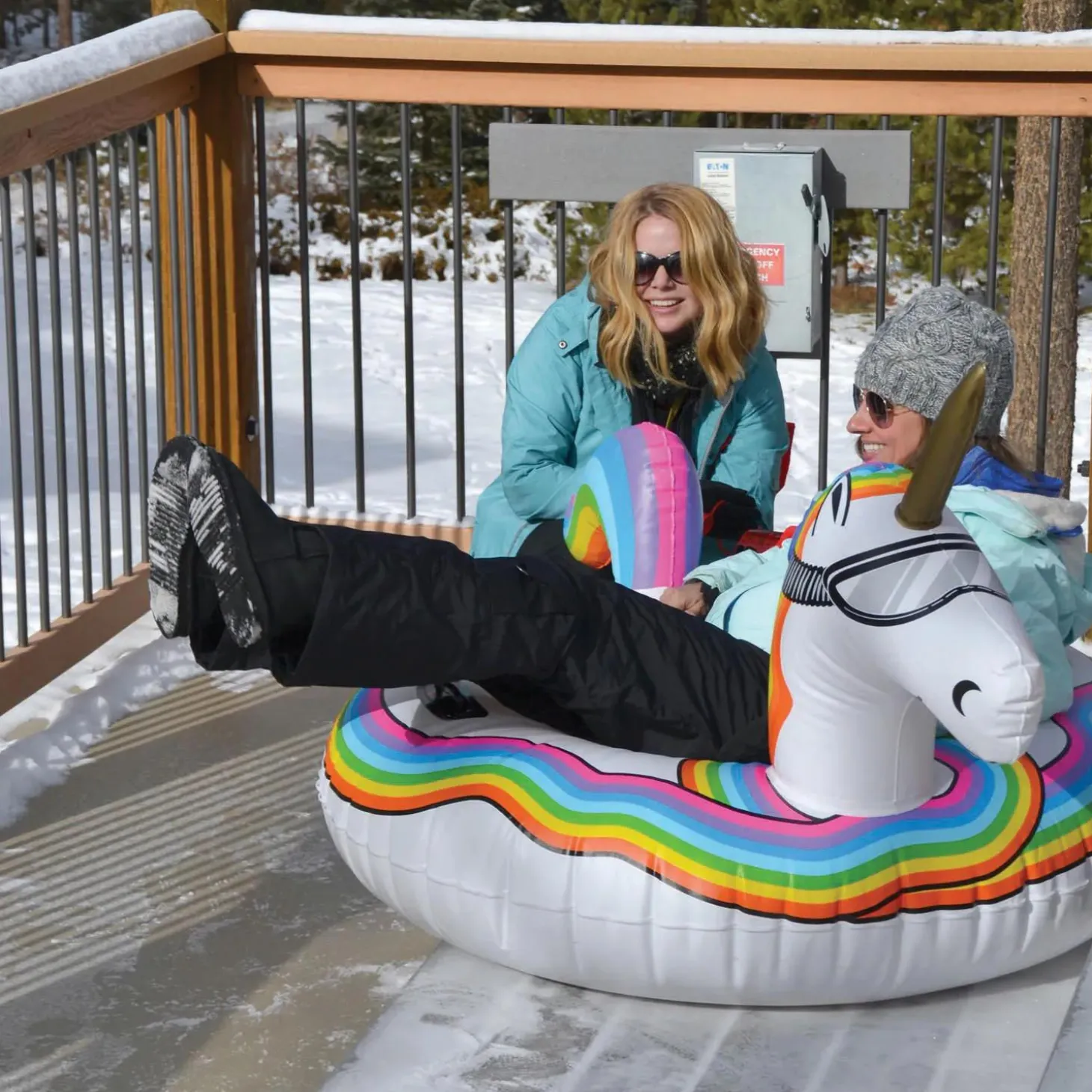 GoFloats: Winter Snow Tube Unicorn - The Ultimate Sled & Toboggan