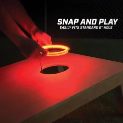 GoSports: Cornhole Light Up LED Ring Kit 2pc Set - Red