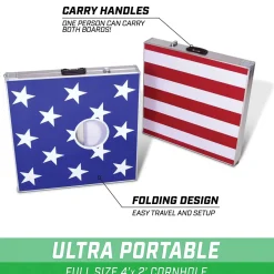 GoSports: Cornhole PRO Regulation Size Game Set - American Flag Design