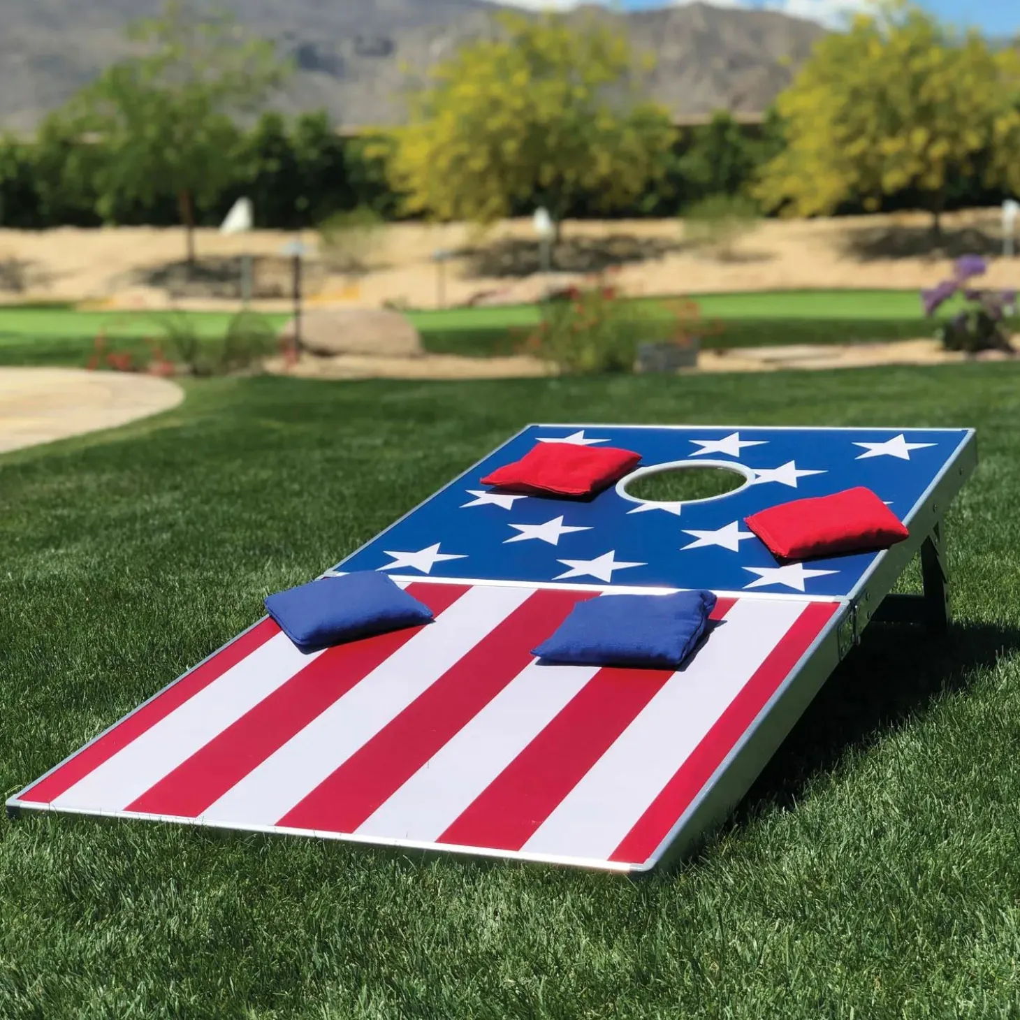 GoSports: Cornhole PRO Regulation Size Game Set - American Flag Design