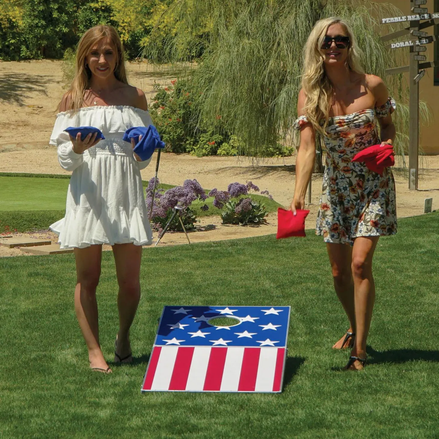 GoSports: Cornhole PRO Regulation Size Game Set - American Flag Design