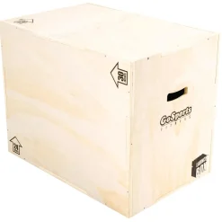 GoSports Fitness Launch Box | 3-in-1 Adjustable Height | Wood Plyo Jump Box for Exercises of All Skill Levels