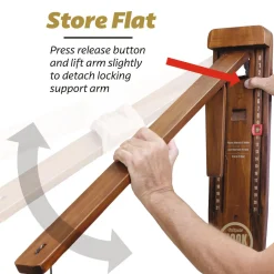 GoSports Hook21 Ring Swing Game Brown - Indoor or Outdoor Ring Toss Game with Foldable Arm