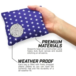 GoSports: Official Regulation Cornhole Bean Bags Set (8 All Weather Bags) - America Stars and Stripes