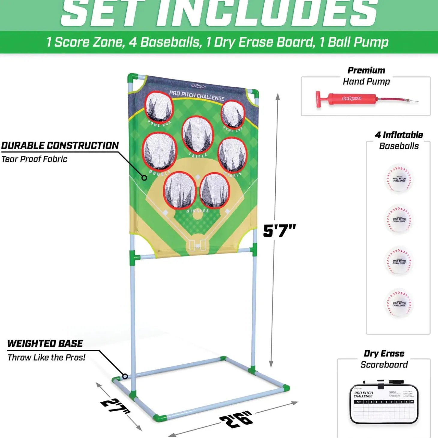 GoSports Pro Pitch Challenge Baseball Toss Game Set