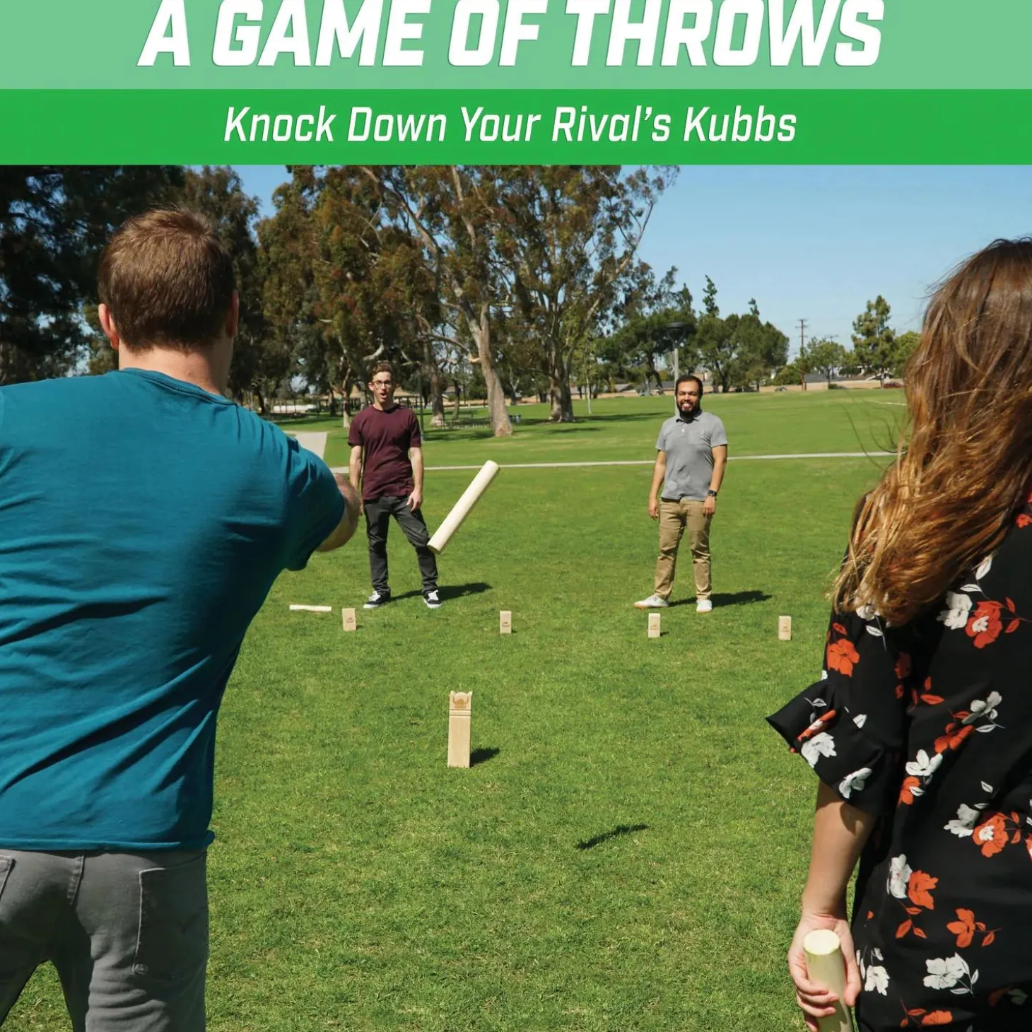 GoSports - Regulation Size Kubb Viking Clash Toss Game Set