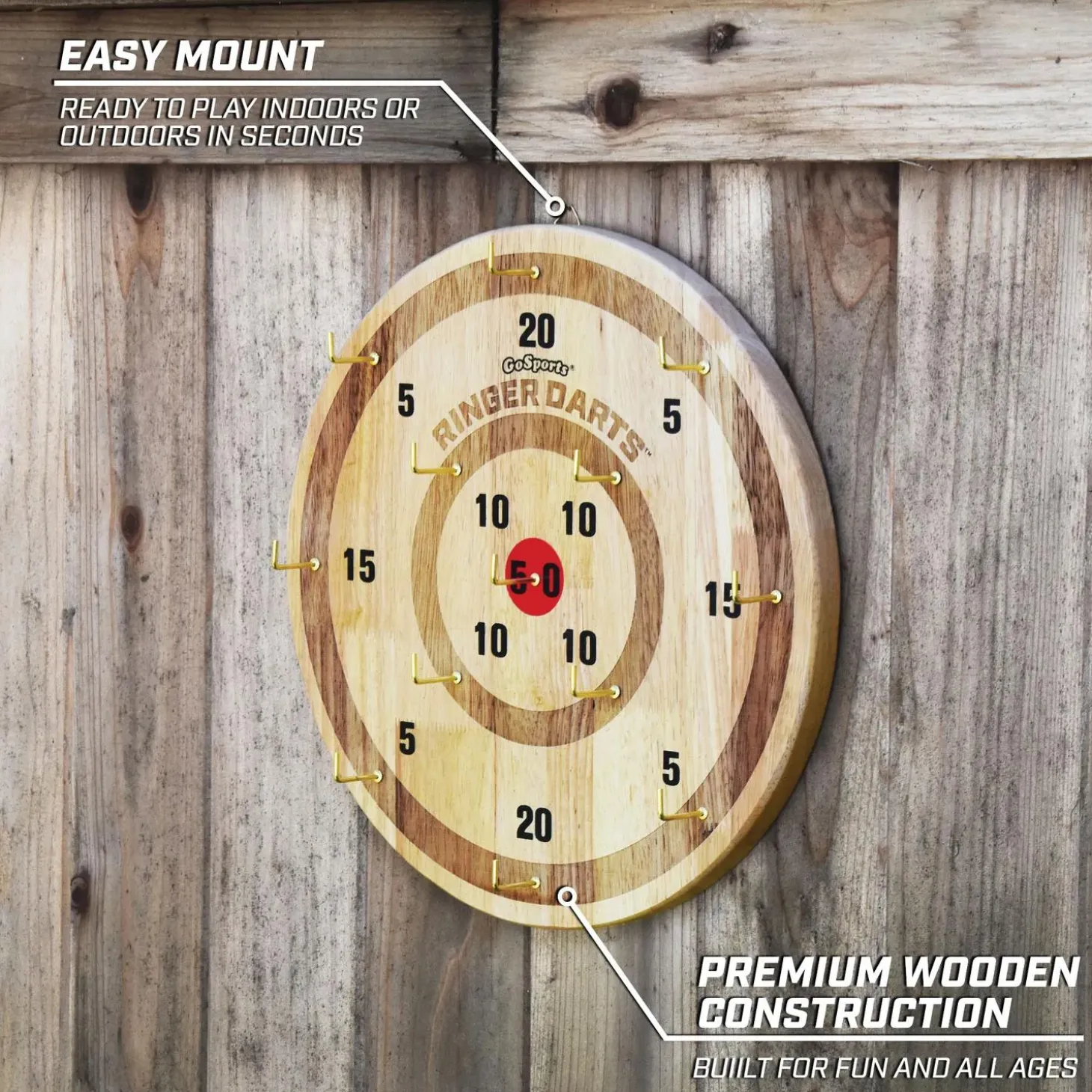GoSports Ringer Darts Toss Game: Natural