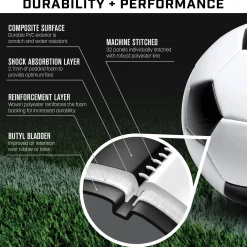 GoSports Size 5 Classic Soccer Ball with Premium Pump