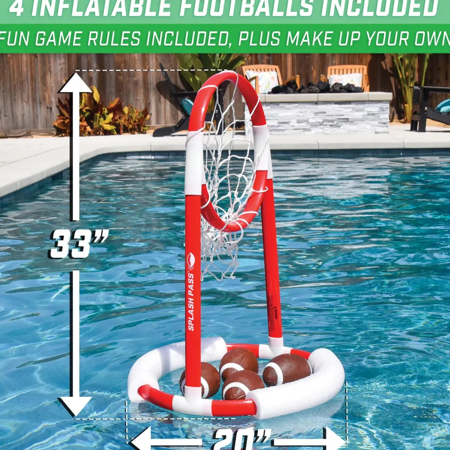 GoSports Splash Pass Floating Pool Football Game