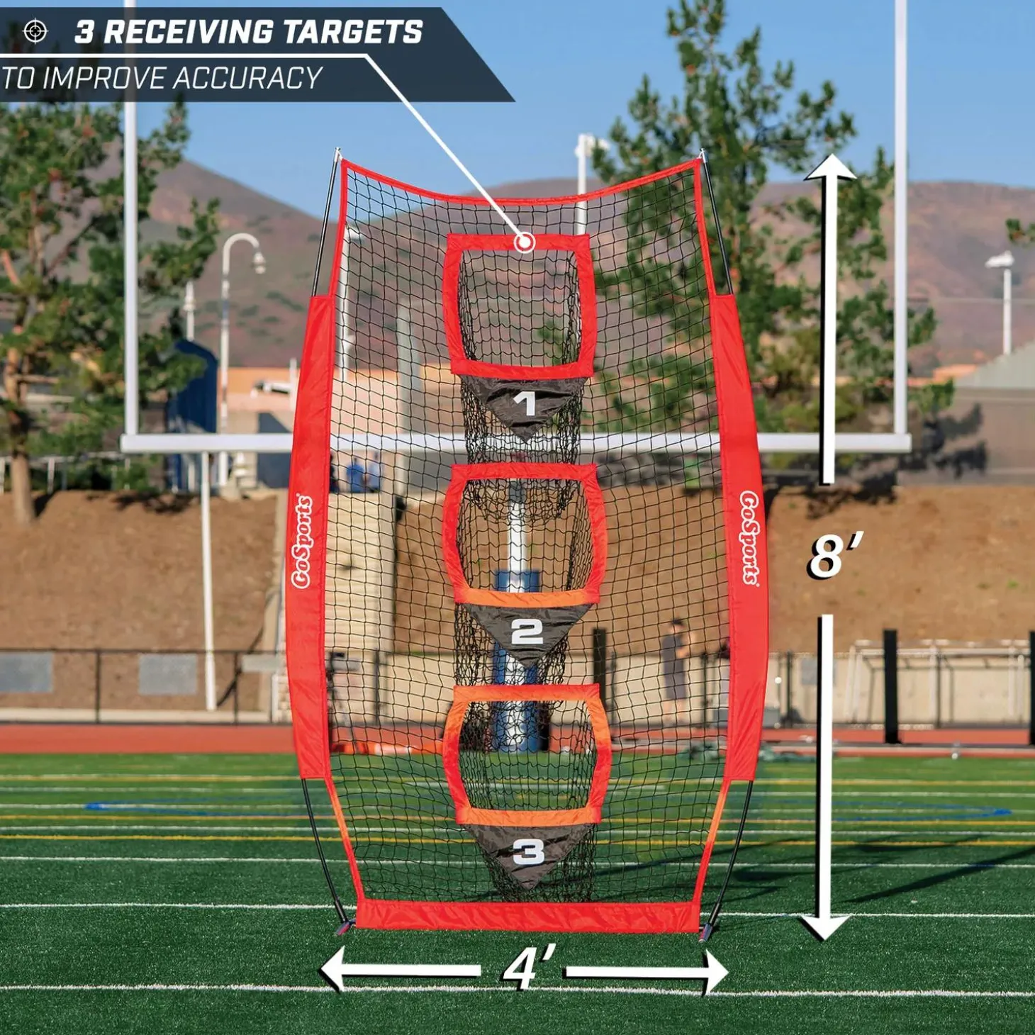 GoSports - 8’ x 4’ Football Training Vertical Target Net