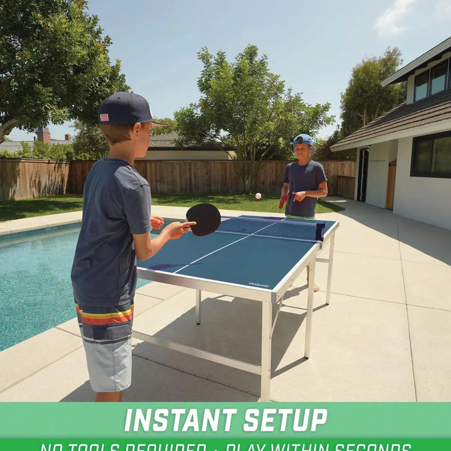 GoSports 6’x3’ Portable Mid-size Table Tennis Game Set