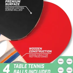 GoSports 6’x3’ Portable Mid-size Table Tennis Game Set