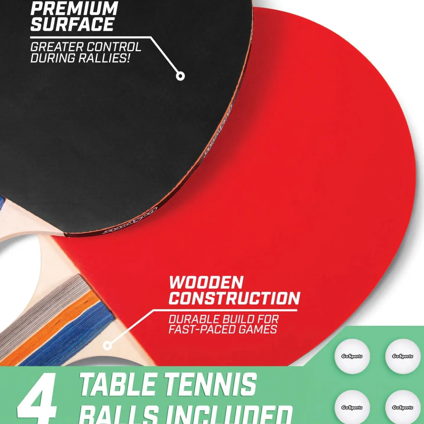 GoSports 6’x3’ Portable Mid-size Table Tennis Game Set