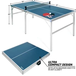 GoSports 6’x3’ Portable Mid-size Table Tennis Game Set