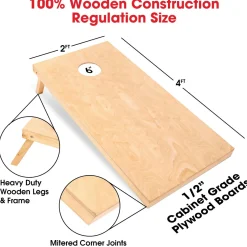 GoSports: 4'x2' Regulation Size Wooden Cornhole Boards Set
