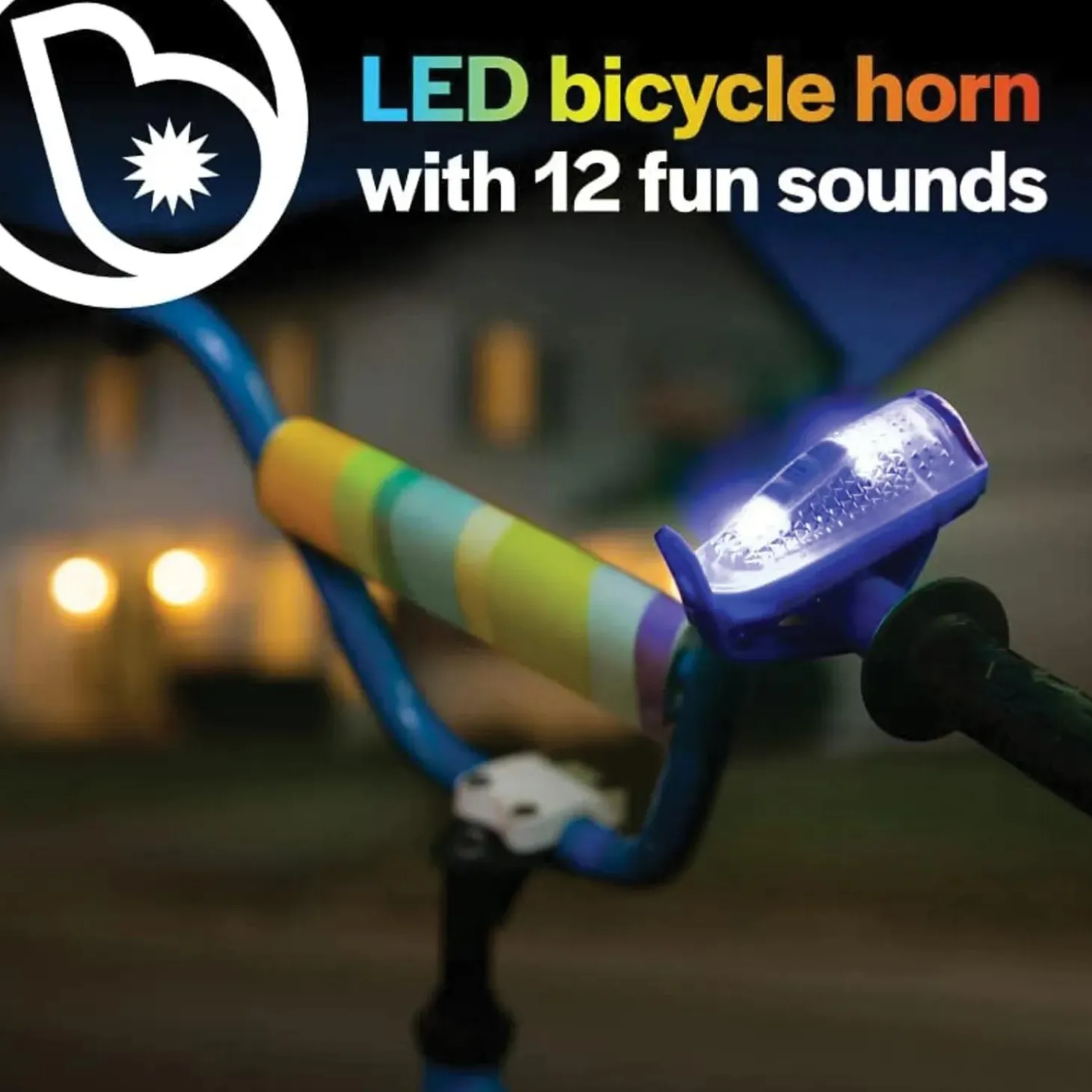 Horn Brightz Bike Lights & Multi-Sound Horn: Blue