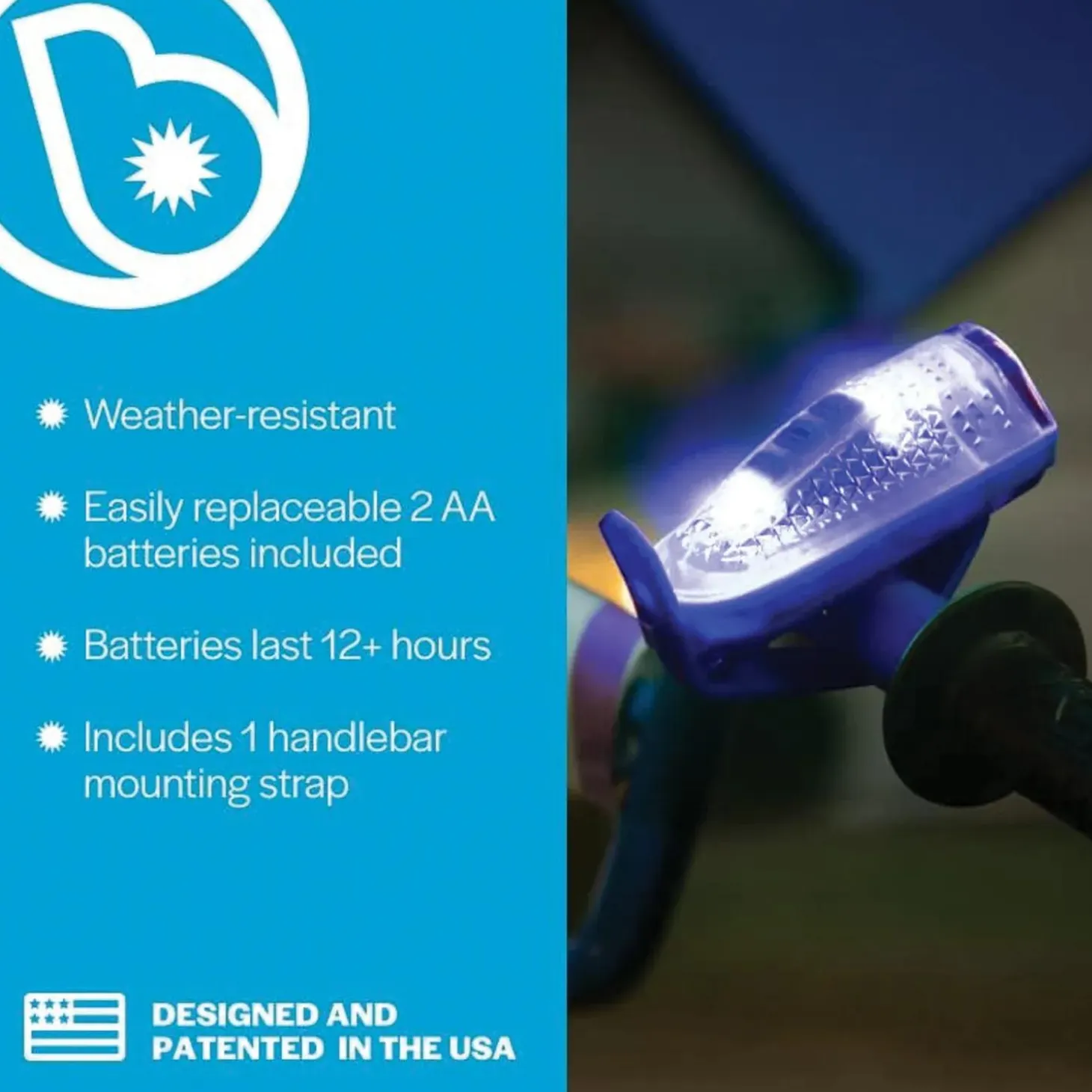 Horn Brightz Bike Lights & Multi-Sound Horn: Blue