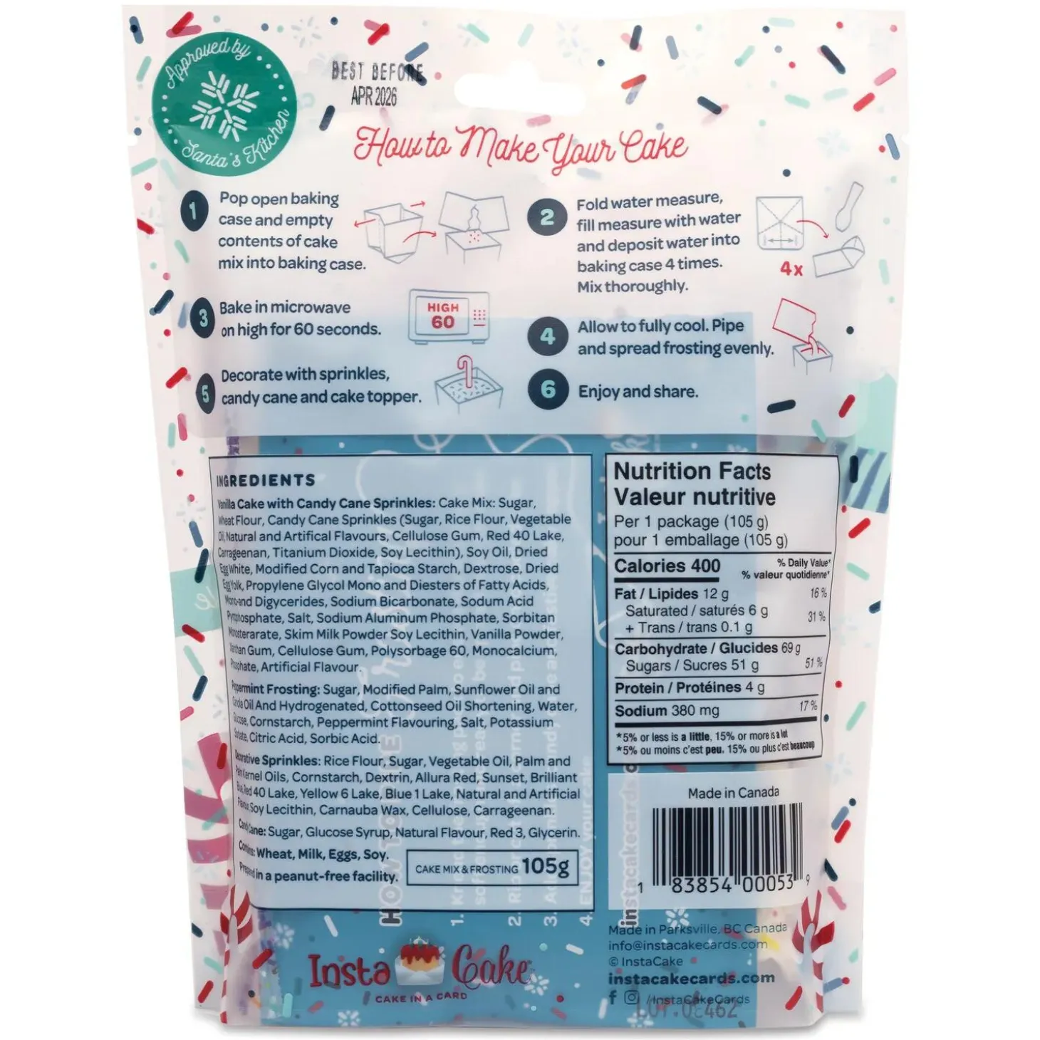 InstaCake Candy Cane Cake Kit