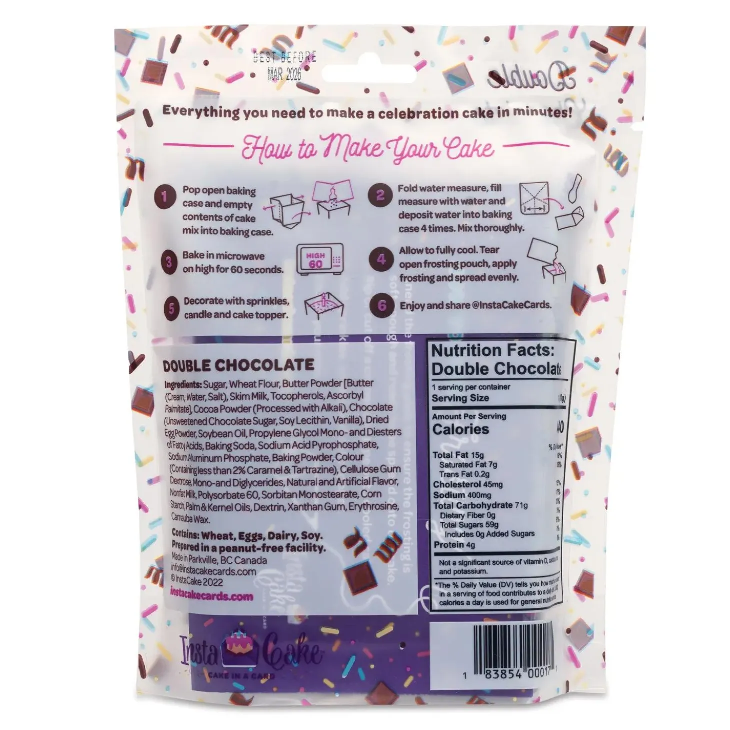 InstaCake Double Chocolate Celebration Cake Kit